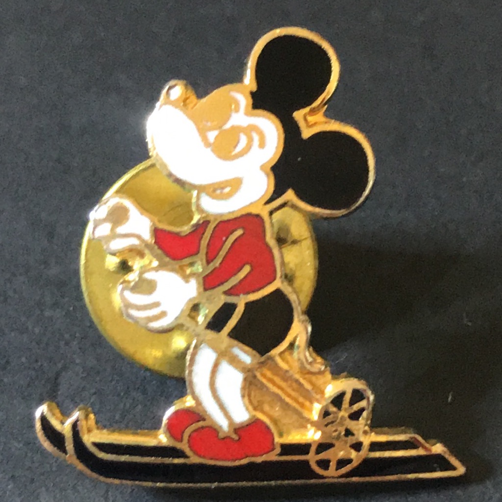 Mickey Mouse Skiing Ski Pin